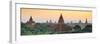 Panorama of  Bagan Temple at Sunset, Myanmar-lkunl-Framed Photographic Print