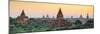 Panorama of  Bagan Temple at Sunset, Myanmar-lkunl-Mounted Photographic Print