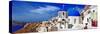 Panorama of Beautiful Oia Village - Santorini,Greece-Maugli-l-Stretched Canvas