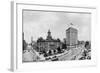 Panorama of Campus Martius in Detroit Photograph - Detroit, MI-Lantern Press-Framed Art Print