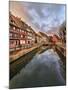 Panorama of colored houses reflected in River Lauch at sunset, Petite Venise, Colmar, Haut-Rhin dep-Roberto Moiola-Mounted Photographic Print