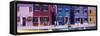 Panorama of Colourful Houses, Burano, Venice, Veneto, Italy-Doug Pearson-Framed Stretched Canvas