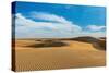 Panorama of Dunes Landscape with Dramatic Clouds in Thar Desert. Sam Sand Dunes, Rajasthan, India-f9photos-Stretched Canvas