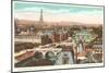 Panorama of Eight Bridges over the Seine, Paris-null-Mounted Art Print