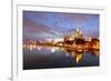 Panorama of Frankfurt Am Mine at Night, Germany-Zoom-zoom-Framed Photographic Print