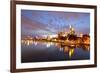 Panorama of Frankfurt Am Mine at Night, Germany-Zoom-zoom-Framed Photographic Print