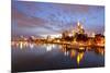 Panorama of Frankfurt Am Mine at Night, Germany-Zoom-zoom-Mounted Photographic Print