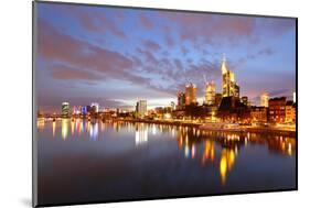 Panorama of Frankfurt Am Mine at Night, Germany-Zoom-zoom-Mounted Photographic Print