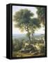 Panorama of Genoa and the Port, 1825-Giuseppe Borsato-Framed Stretched Canvas