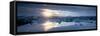 Panorama of Jokulsarlon Glacial Lagoon, Iceland-Peter Adams-Framed Stretched Canvas