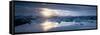 Panorama of Jokulsarlon Glacial Lagoon, Iceland-Peter Adams-Framed Stretched Canvas