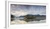 Panorama of Kochelsee framed by pink clouds at sunset, Schlehdorf, Bavaria, Germany, Europe-Roberto Moiola-Framed Photographic Print