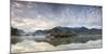 Panorama of Kochelsee framed by pink clouds at sunset, Schlehdorf, Bavaria, Germany, Europe-Roberto Moiola-Mounted Photographic Print