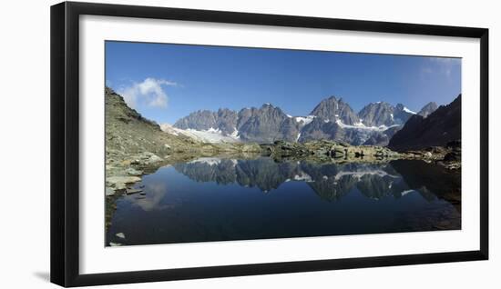Panorama of Laghetto Forbici and Bernina Group on a Summer Day, Malenco Valley, Valtellina-Roberto Moiola-Framed Photographic Print