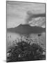 Panorama of Lake Atitlan with Volcano Smoking in Background-Cornell Capa-Mounted Photographic Print