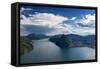 Panorama of Lake Lugano-Circumnavigation-Framed Stretched Canvas