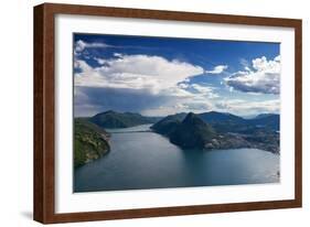 Panorama of Lake Lugano-Circumnavigation-Framed Photographic Print