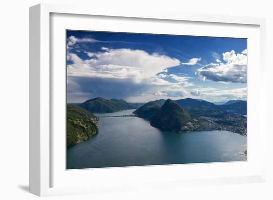 Panorama of Lake Lugano-Circumnavigation-Framed Photographic Print