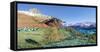 Panorama of Lake Sils and the alpine village of Grevasalvas, Maloja, Canton of Graubunden, Swiss Al-Roberto Moiola-Framed Stretched Canvas