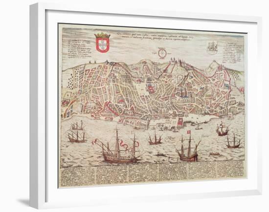 Panorama of Lisbon, 1572-null-Framed Giclee Print