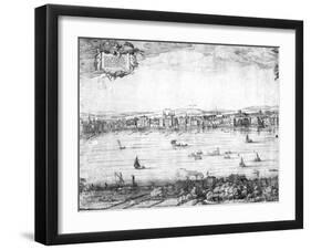 Panorama of London, 1616-Claes Jansz Visscher-Framed Giclee Print