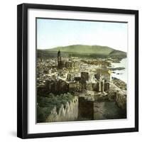 Panorama of Malaga (Spain)-Leon, Levy et Fils-Framed Premium Photographic Print