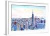 Panorama of Manhattan with Brooklyn-Markus Bleichner-Framed Art Print