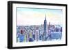 Panorama of Manhattan with Brooklyn-Markus Bleichner-Framed Premium Giclee Print