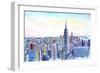 Panorama of Manhattan with Brooklyn-Markus Bleichner-Framed Premium Giclee Print