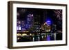 Panorama of Melbourne City, with New Year Fireworks-Robyn Mackenzie-Framed Photographic Print