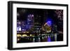 Panorama of Melbourne City, with New Year Fireworks-Robyn Mackenzie-Framed Photographic Print