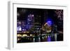 Panorama of Melbourne City, with New Year Fireworks-Robyn Mackenzie-Framed Photographic Print