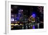 Panorama of Melbourne City, with New Year Fireworks-Robyn Mackenzie-Framed Photographic Print