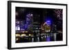 Panorama of Melbourne City, with New Year Fireworks-Robyn Mackenzie-Framed Photographic Print