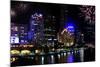 Panorama of Melbourne City, with New Year Fireworks-Robyn Mackenzie-Mounted Photographic Print