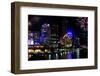 Panorama of Melbourne City, with New Year Fireworks-Robyn Mackenzie-Framed Photographic Print