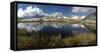Panorama of Mount Disgrazia Reflected in the Lake Vazzeda, Alpe Fora, Malenco Valley-Roberto Moiola-Framed Stretched Canvas