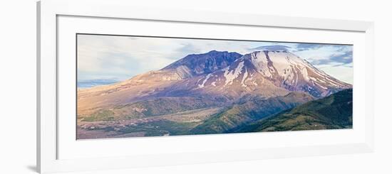 Panorama of Mount St. Helens Showing the Blowout-Michael Qualls-Framed Photographic Print