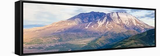 Panorama of Mount St. Helens Showing the Blowout-Michael Qualls-Framed Stretched Canvas