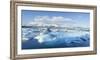 Panorama of Mountains and Icebergs Locked in the Frozen Water-Neale Clark-Framed Photographic Print