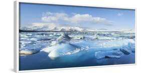 Panorama of Mountains and Icebergs Locked in the Frozen Water-Neale Clark-Framed Photographic Print