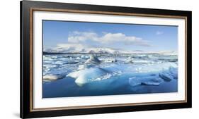 Panorama of Mountains and Icebergs Locked in the Frozen Water-Neale Clark-Framed Photographic Print