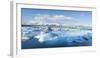 Panorama of Mountains and Icebergs Locked in the Frozen Water-Neale Clark-Framed Photographic Print