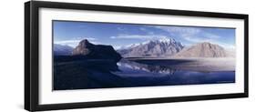 Panorama of Mountains Reflected in the Water of the Indus River, Skardu, Baltistan, Pakistan, Asia-Ursula Gahwiler-Framed Photographic Print