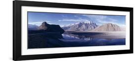 Panorama of Mountains Reflected in the Water of the Indus River, Skardu, Baltistan, Pakistan, Asia-Ursula Gahwiler-Framed Photographic Print