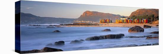 Panorama of Muizenburg, False Bay, Cape Town, South Africa-Peter Adams-Stretched Canvas