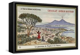 Panorama of Naples and Vesuvius-null-Framed Stretched Canvas