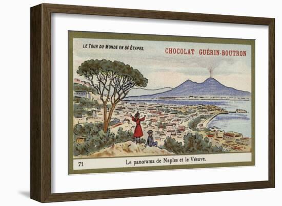 Panorama of Naples and Vesuvius-null-Framed Giclee Print