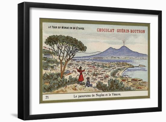 Panorama of Naples and Vesuvius-null-Framed Giclee Print