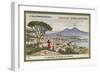 Panorama of Naples and Vesuvius-null-Framed Giclee Print